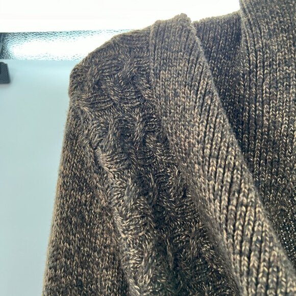 It's Our Time Women's Knit Button Up Cardigan Brown Size Medium Belted - Picture 4 of 9